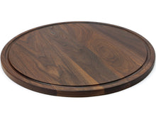 Load image into Gallery viewer, Large Walnut Round Cheese Board, 18 Inch Round Cutting Board with Juice Groove Black Walnut, Large Walnut Round Charcuterie Board