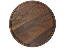 Load image into Gallery viewer, Large Walnut Round Cheese Board, 18 Inch Round Cutting Board with Juice Groove Black Walnut, Large Walnut Round Charcuterie Board