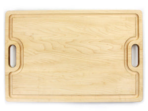 Large Cutting Board With Handles and Juice Groove 18x12, Walnut Reversible Wood Cutting Board, Doubles as a Wooden Serving Tray With Handles