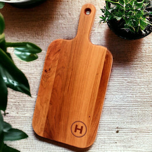 Custom Letter Monogrammed Cherry Paddle Board with custom letter engraving