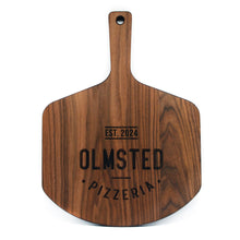 Load image into Gallery viewer, Personalized Pizza Peel, Large 22&quot; x 16&quot; Walnut American Hardwood, Personalized Pizza Board, Pizza Paddle, Pizza Shovel, Wood Pizza Peel