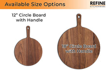 Load image into Gallery viewer, XL Walnut Paddle Cutting Board With Handle, Round Charcuterie Board, Wedding Gift, Charcuterie Board With Handle, 100% Handmade in the USA