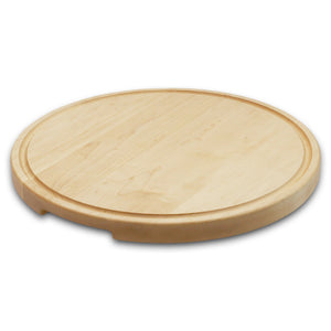 Extra Large Round Wood Cutting Board with Feet, Pocket Handles and Juice Groove, 18”x1.25 Inches Thick, Gift For Mom, 100% USA Made