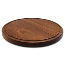 Load image into Gallery viewer, Extra Large Round Wood Cutting Board with Feet, Pocket Handles and Juice Groove, 18”x1.25 Inches Thick, Gift For Mom, 100% USA Made