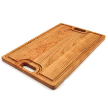 Load image into Gallery viewer, Large Cherry Wood Cutting Board With Juice Groove and Handles 18 x 12 Inches, Cherry Charcuterie Board, Cherry Cheese Board, 100% USA Made