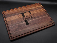 Load image into Gallery viewer, Extra Large Custom Engraved 24&quot;x 18&quot; Cutting Board, Laser Engraved Walnut Cutting Board, Monogrammed Cutting Board, Made in the USA