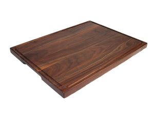 Extra Large Wood Cutting Board With Feet, Pocket Handles and Juice