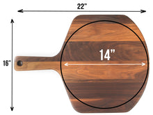 Load image into Gallery viewer, Walnut Pizza Peel 22&quot; x 16&quot;, Pizza Paddle, Pizza Board, Pizza Shovel, Wood Pizza Peel Made in the USA