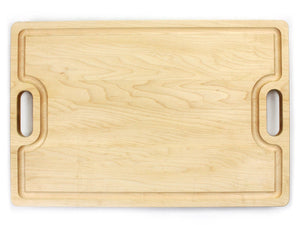 Large Cutting Board With Handles and Juice Groove 18x12, Reversible Wood Cutting Board, Doubles as a Wooden Serving Tray With Handles