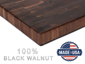 Large End Grain Walnut Cutting Board, Walnut Butcher Block with Rubber Feet, Wedding Gift, Anniversary Gift, Christmas Gift, USA Made