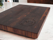 Load image into Gallery viewer, Large End Grain Walnut Cutting Board, Walnut Butcher Block with Rubber Feet, Wedding Gift, Anniversary Gift, Christmas Gift, USA Made