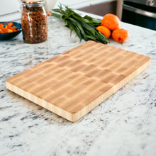 Load image into Gallery viewer, Maple Large End Grain Cutting Board, Maple Butcher Block with Rubber Feet, Wedding Gift, Anniversary Gift, Christmas Gift, USA Made