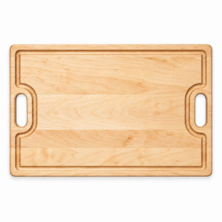 18 × 12 Maple / Top Juice Groove / Cutout Handles — top view