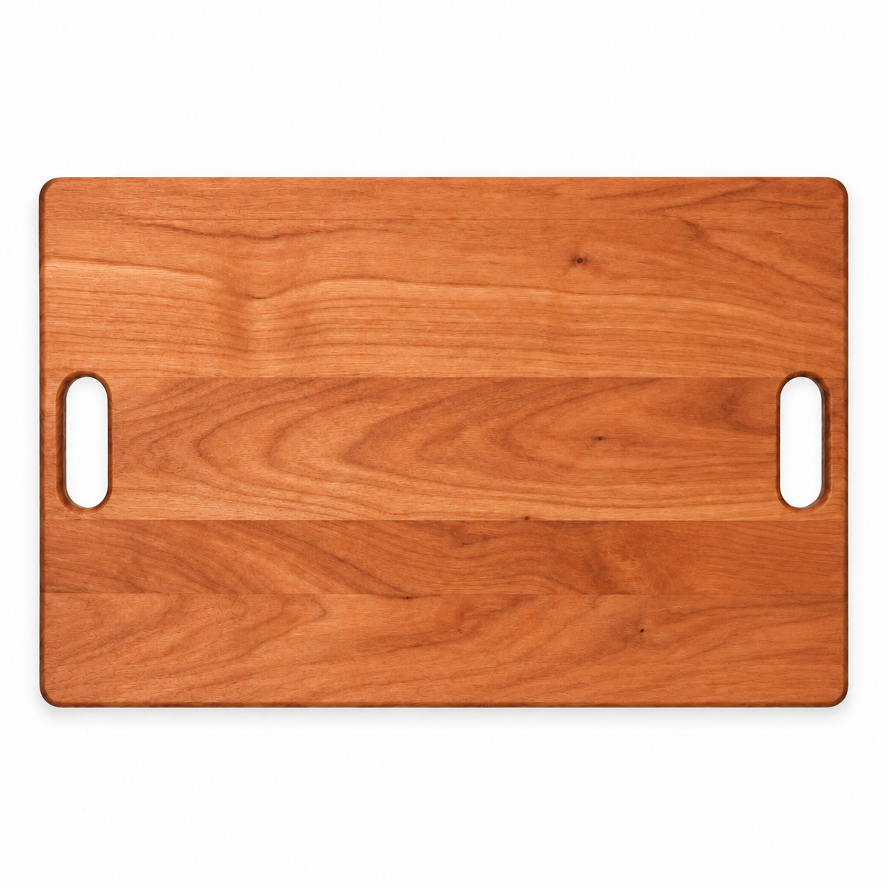 18 × 12 Cherry / No Groove / Cutout Handles — top view
