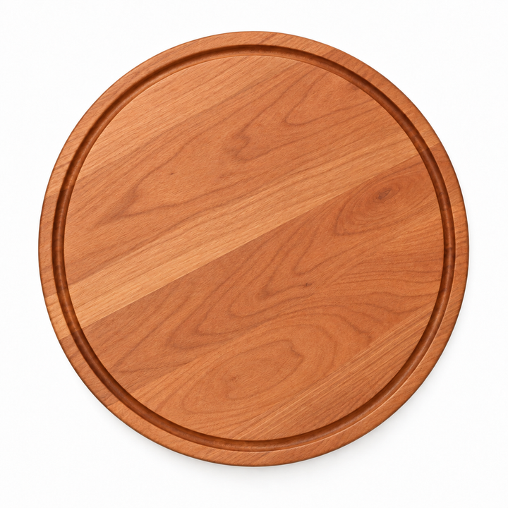 18-inch round Cherry / Juice Groove / No Handles — top view