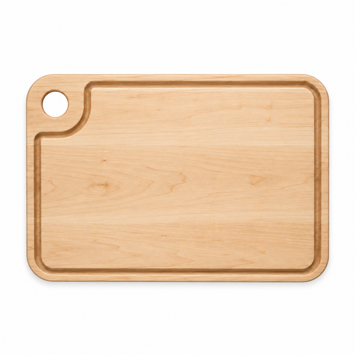 18 × 12 Maple / Juice Groove / Thumb-Hole Handle — top view