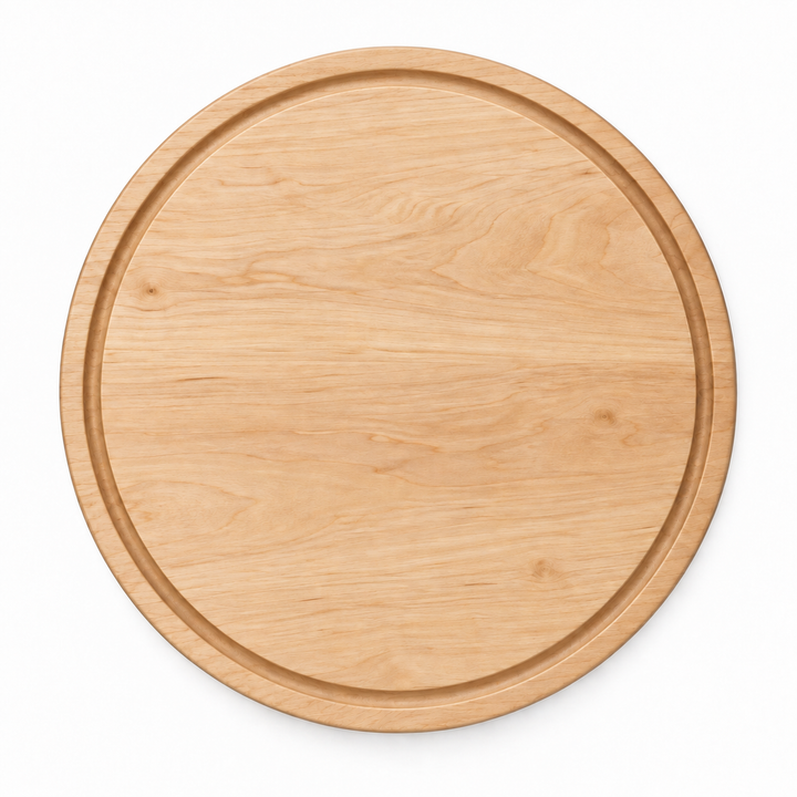 15-inch round Maple / Juice Groove / No Handles — top view