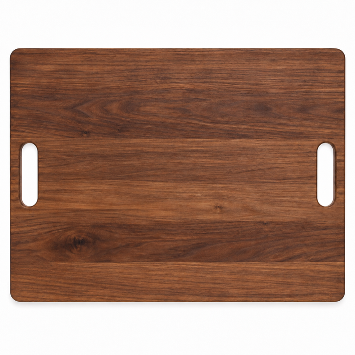 24 × 18 Walnut / No Groove / Cutout Handles — top view