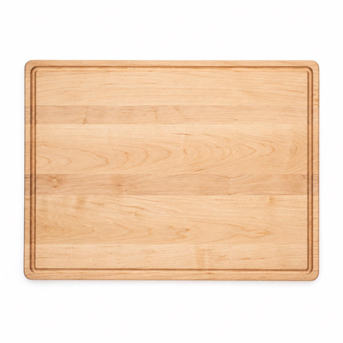 Maple cutting board with a juice groove
