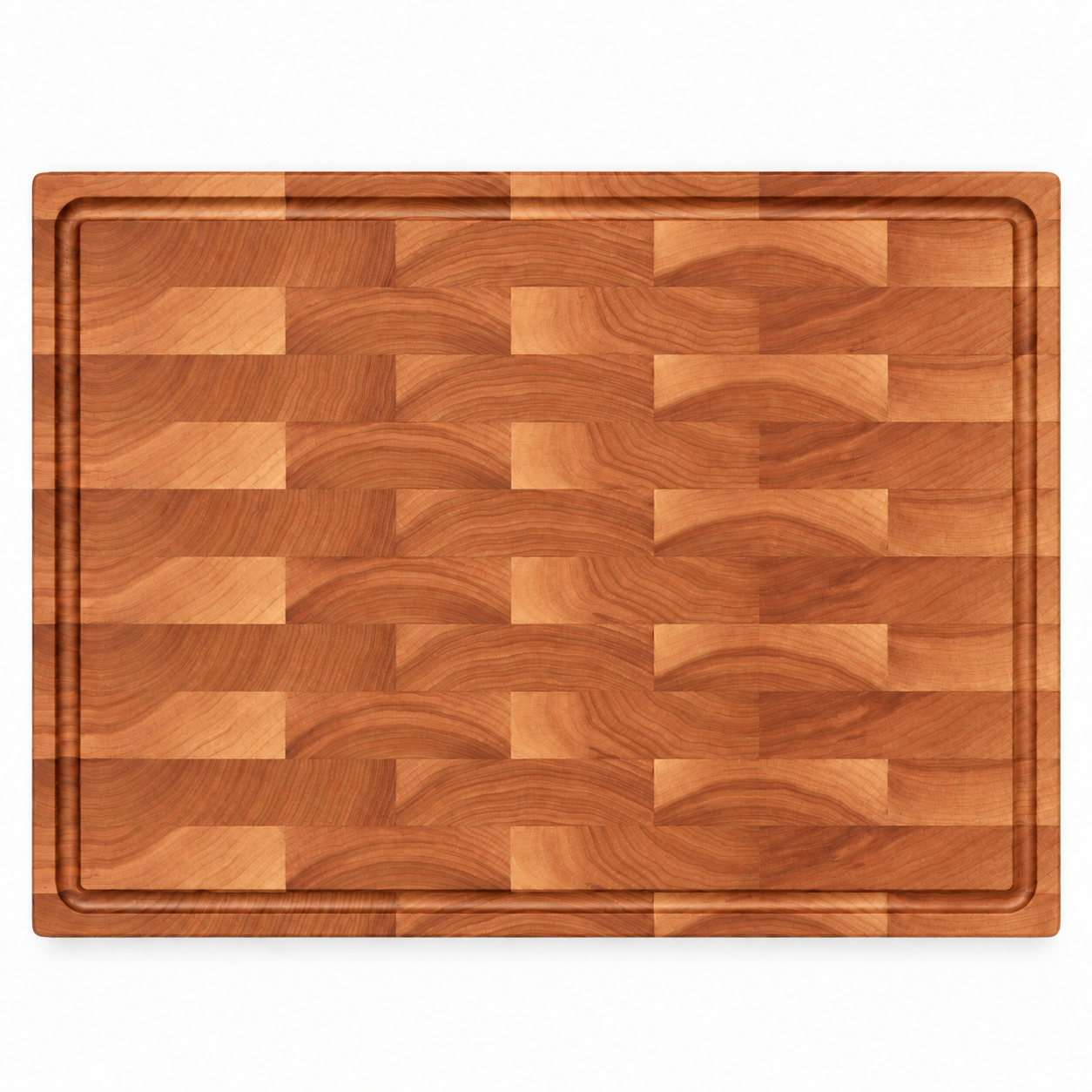 20 × 15 Cherry / Top Juice Groove / Side Handles — top view