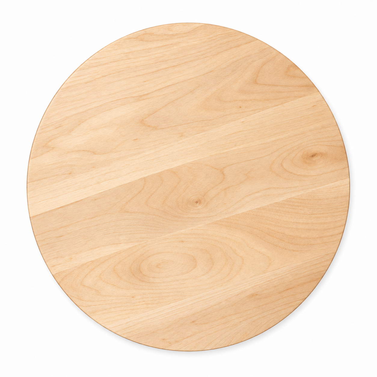 18-inch round Maple / No Groove / No Handles — top view