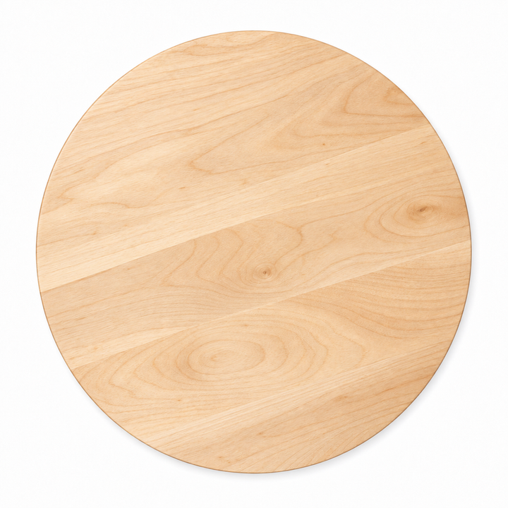 18-inch round Maple / No Groove / No Handles — top view