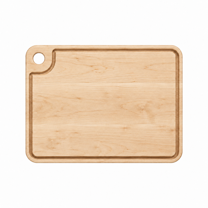 24 × 18 Maple / Juice Groove / Thumb-Hole Handle — top view