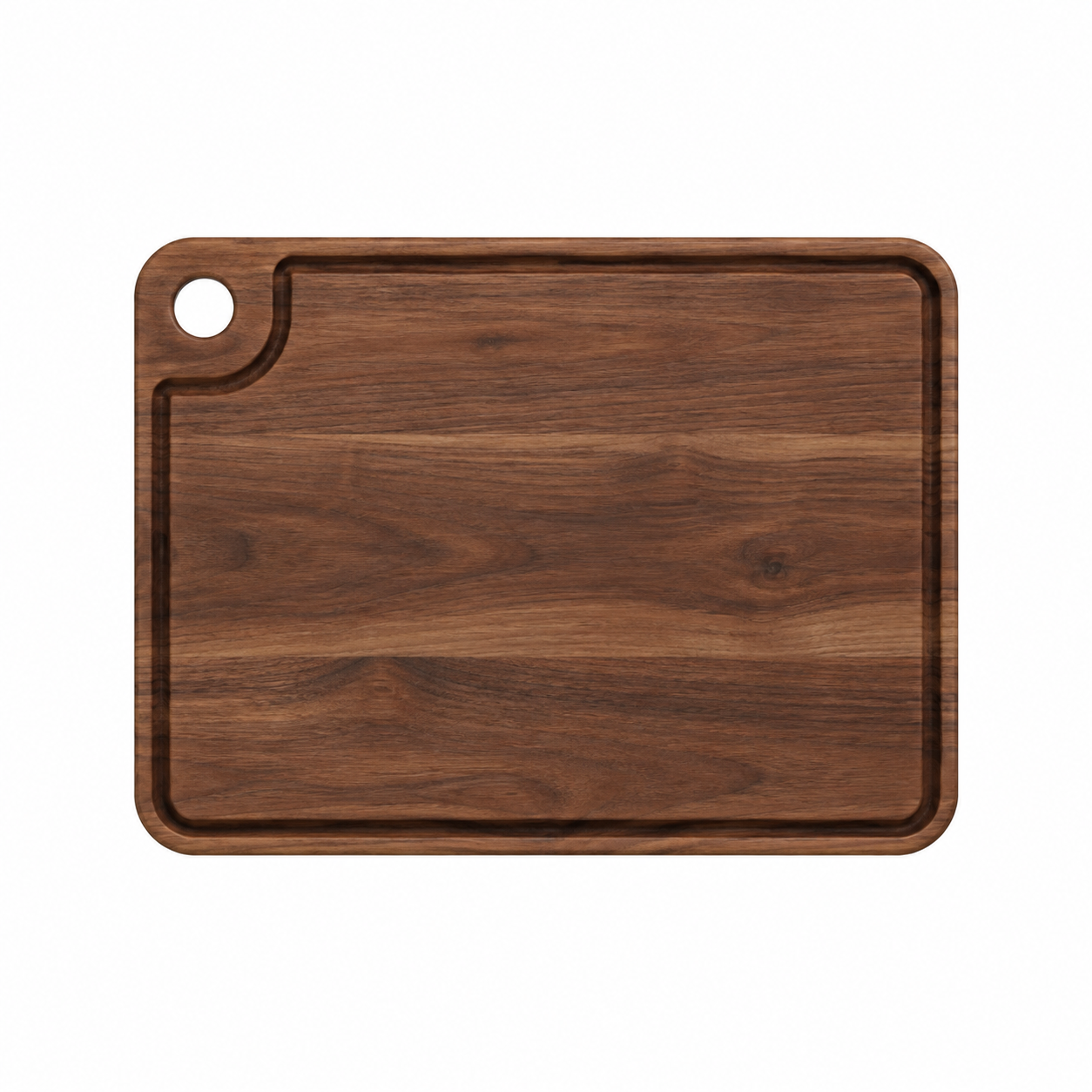 Walnut 24 × 18 thumb-hole board with specialty juice groove