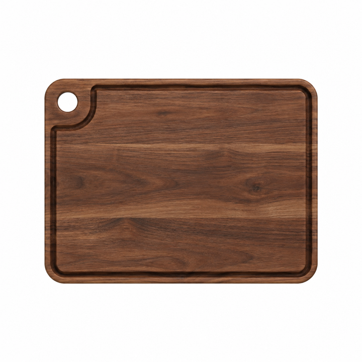 24 × 18 Walnut / Juice Groove / Thumb-Hole Handle — top view