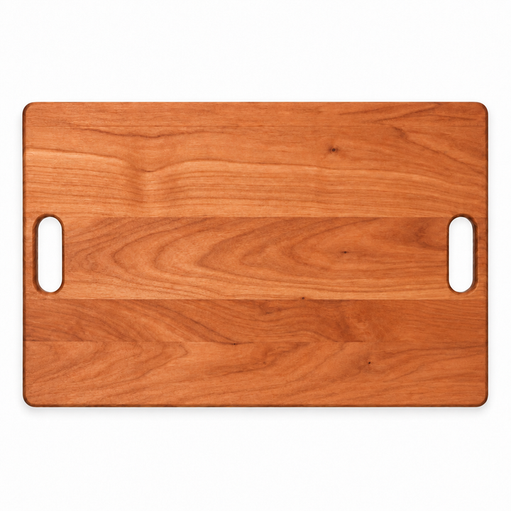 18 × 12 Cherry / No Groove / Cutout Handles — top view