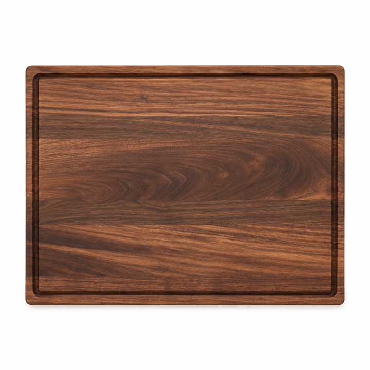24 × 18 Walnut / Top Juice Groove / No Handles — top view