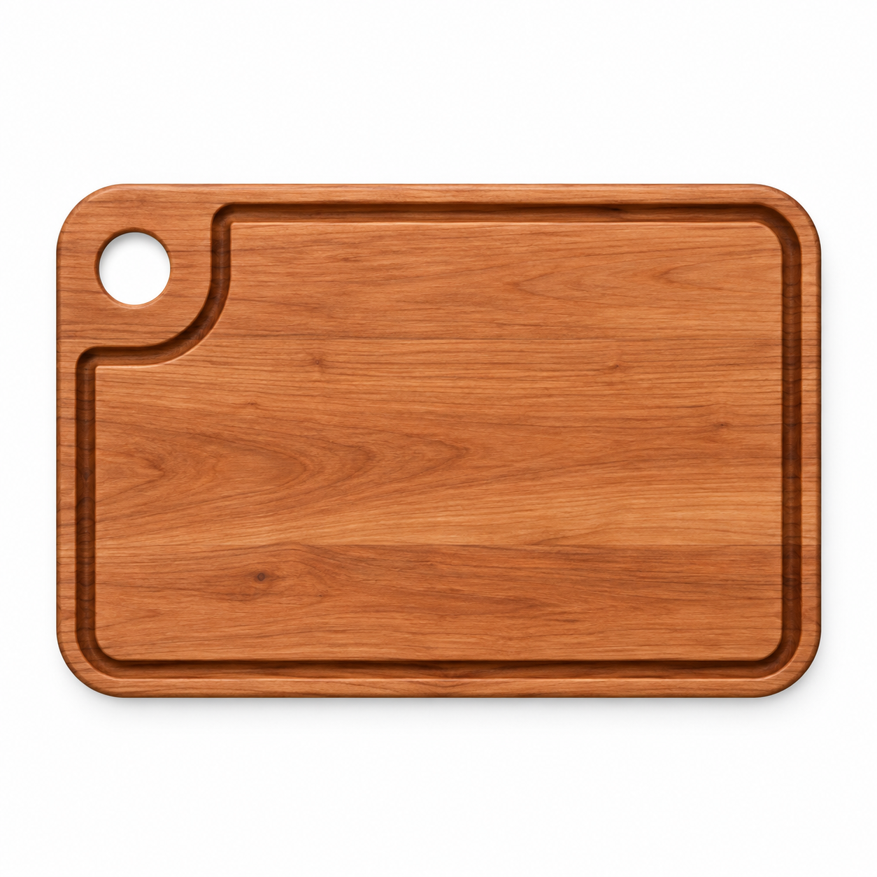 18 × 12 Cherry / Juice Groove / Thumb-Hole Handle — top view
