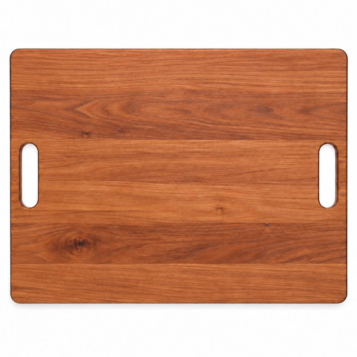 24 × 18 Cherry / No Groove / Cutout Handles — top view