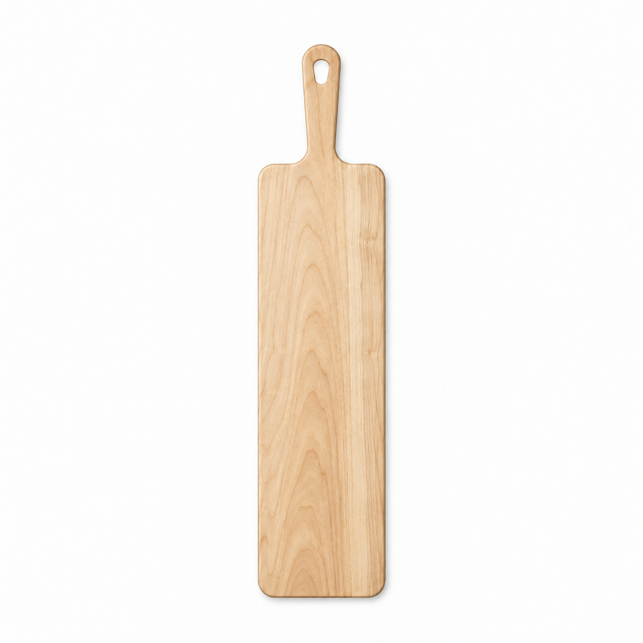 24 × 6 Maple / No Groove / Paddle Handle — top view