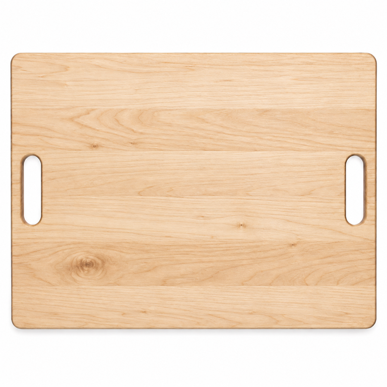24 × 18 Maple / No Groove / Cutout Handles — top view