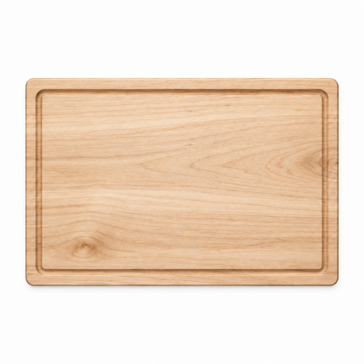 18 × 12 Maple / Top Juice Groove / Pocket Handles — top view