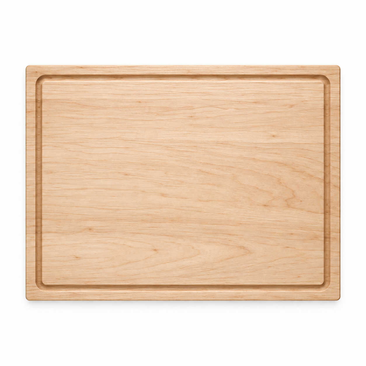 20 × 15 Maple / Top Juice Groove / Side Handles — top view