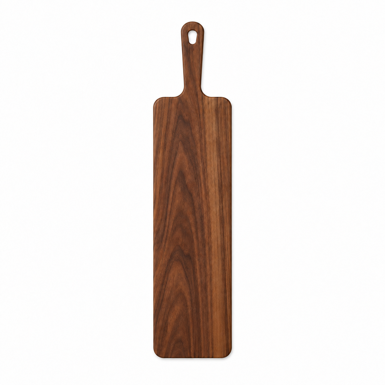24 × 6 Walnut / No Groove / Paddle Handle — top view