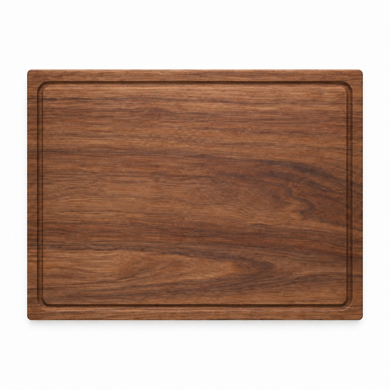 20 × 15 Walnut / Top Juice Groove / Side Handles — top view
