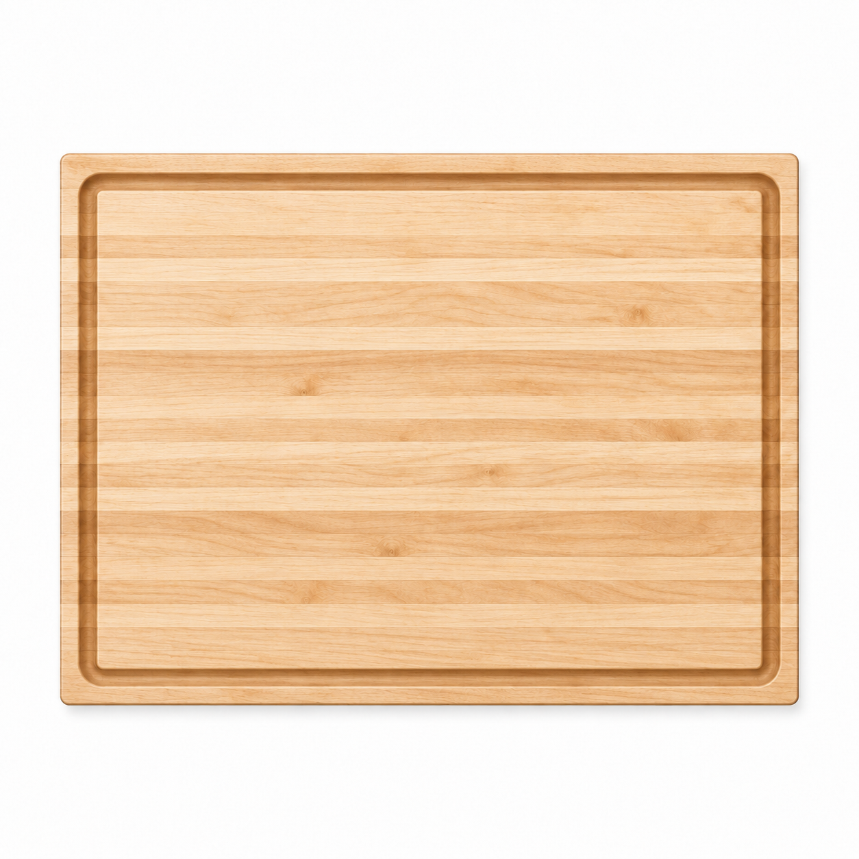 20 × 15 Maple / Top Juice Groove / Side Handles — top view