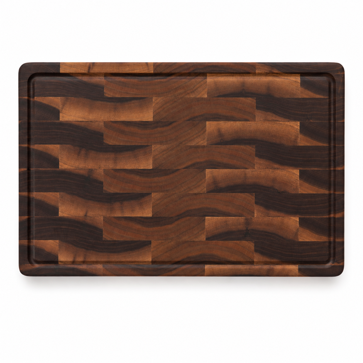 Walnut 18 × 12 end-grain board with top juice groove
