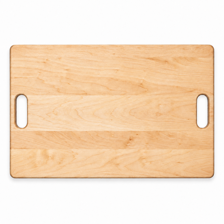 18 × 12 Maple / No Groove / Cutout Handles — top view