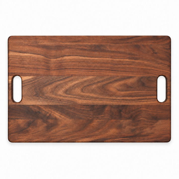 18 × 12 Walnut / No Groove / Cutout Handles — top view
