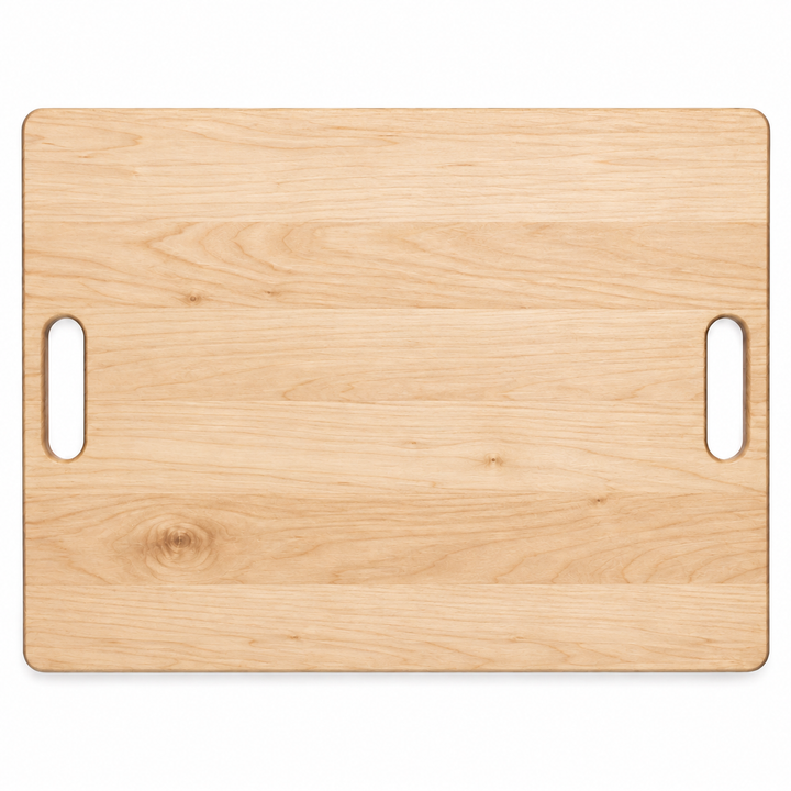24 × 18 Maple / No Groove / Cutout Handles — top view