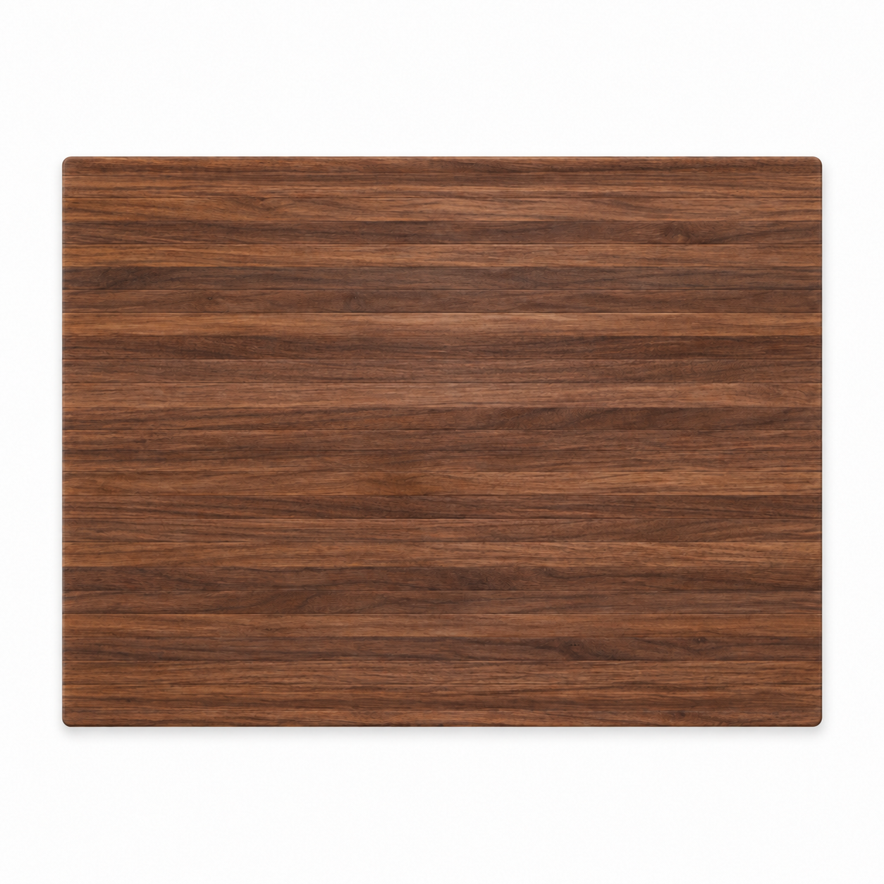 24 × 18 Walnut / No Groove / Side Handles — top view